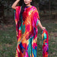 Silk-Like Casual Robe Vacation Kaftan with Scarve