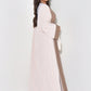 Soft Color Block Dubai Abaya Kimono Cream with Khaki