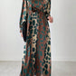 Tie Waist Asymmetrical Floral Print Mid-Calf Dress