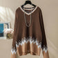 Plus Size Patchwork Knitted 2 Piece Set