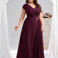 Plus Size Elegant Rhinestone 3D Floral Decor Evening Dress