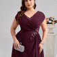 Plus Size Elegant Rhinestone 3D Floral Decor Evening Dress