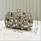 Glittering Golden Color Rhinestone Decorated Evening Clutch Bag