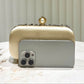 Glittering Golden Color Rhinestone Decorated Evening Clutch Bag