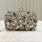 Glittering Golden Color Rhinestone Decorated Evening Clutch Bag