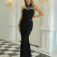 Contrast Lace Mermaid Hem Formal Dress
