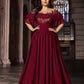 Plus Size Appliques Contrast Mesh Ruffle Details Evening Dress