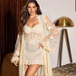 Embroidered Floral Mesh Lingerie Set