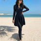 Zipper Elegant Modest Women Swimwear Set