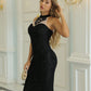Contrast Lace Mermaid Hem Formal Dress