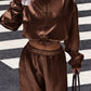 Frog Button Long Sleeve Top And Pants Casual Set