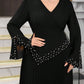 Plus Size Pleated Pearl Embellished Sundress Maxi Evening Dress