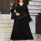 Plus Size Pleated Pearl Embellished Sundress Maxi Evening Dress