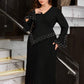 Plus Size Pleated Pearl Embellished Sundress Maxi Evening Dress