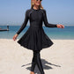 Zipper Elegant Modest Women Swimwear Set