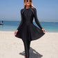 Zipper Elegant Modest Women Swimwear Set