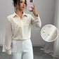 Pearl Embellished Long Sleeve Shirt