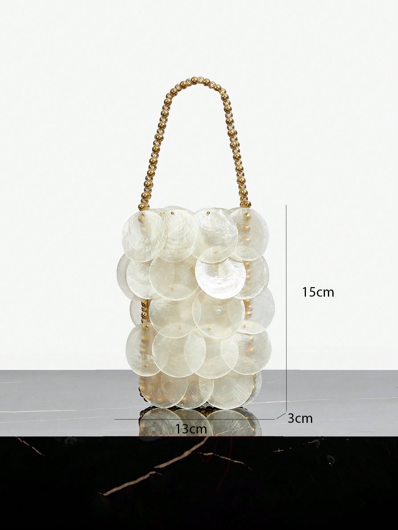 Minimalist Seashell Handmade Woven Gold Beaded Bag (Copy)