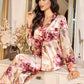 Floral Satin Long Sleeve & Pants Pajama Set