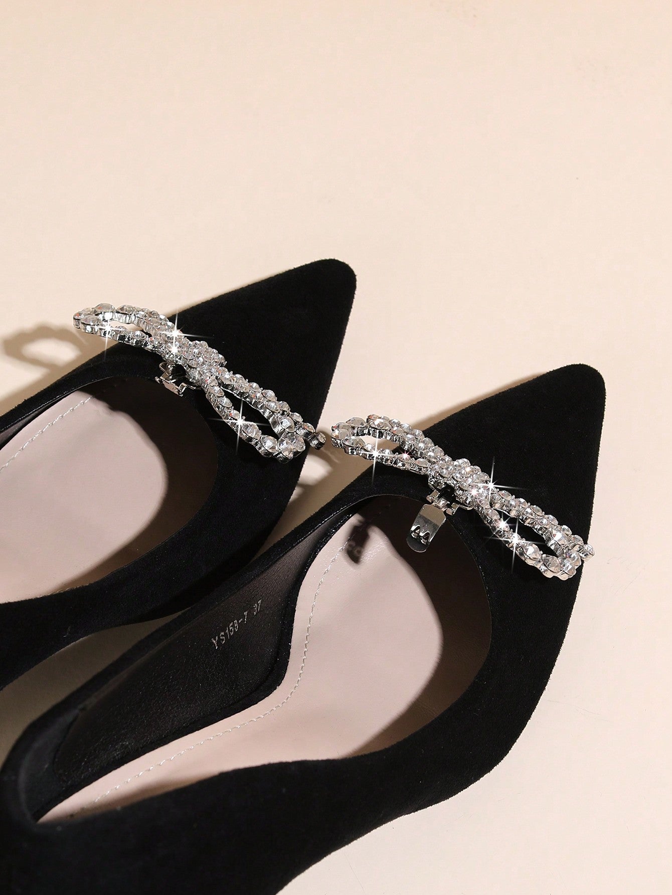 1pair Removable Shoe Deco With Metal Flower Shape Buckle & Rhinestone