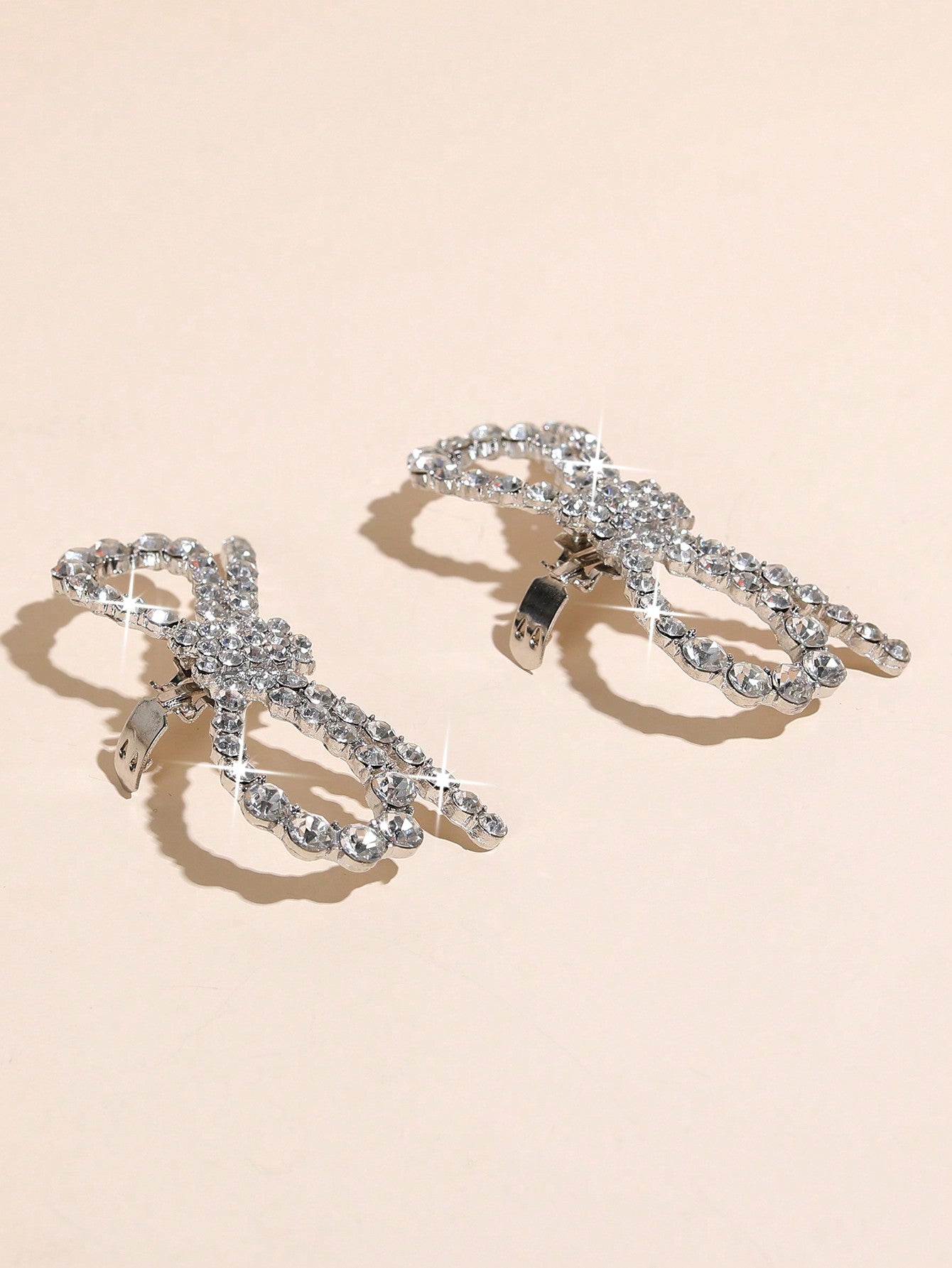 1pair Removable Shoe Deco With Metal Flower Shape Buckle & Rhinestone