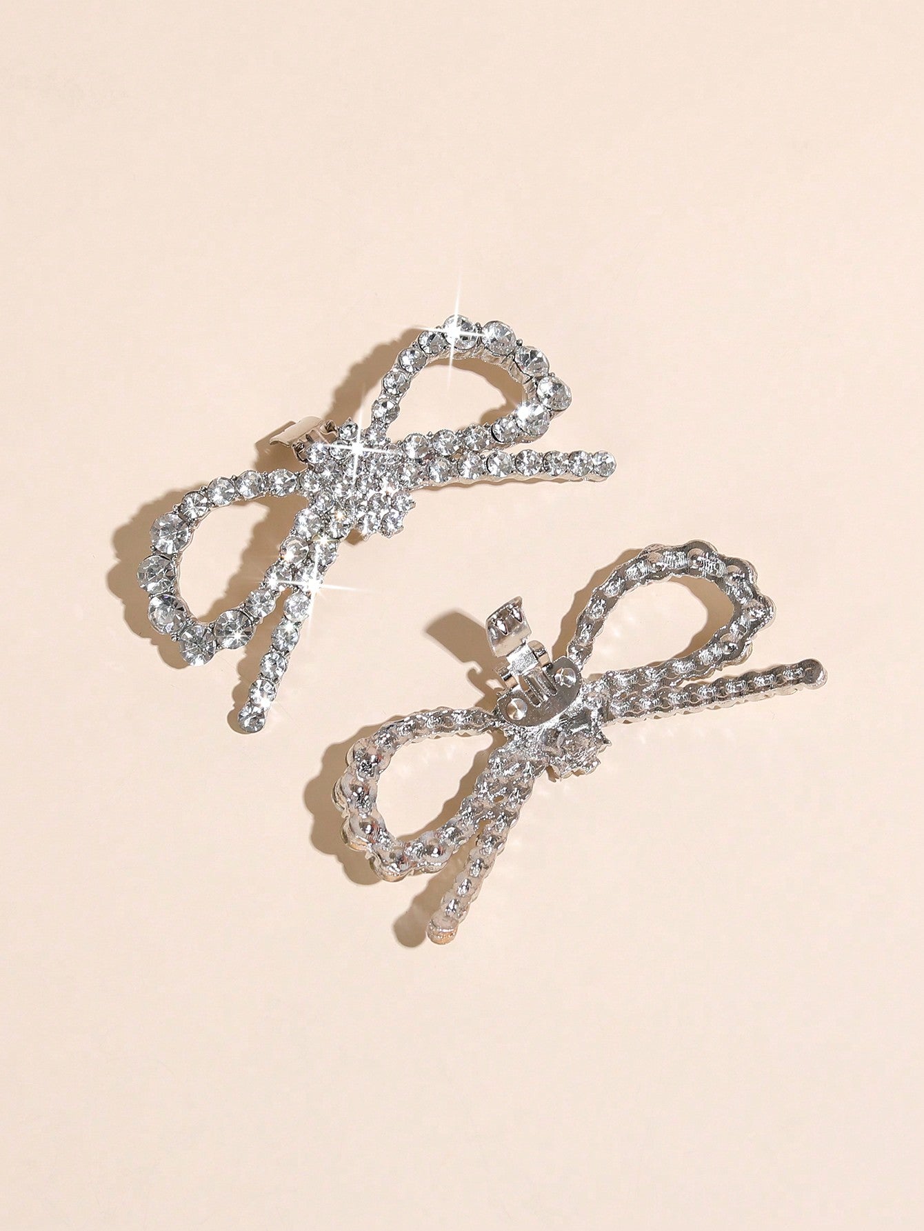 1pair Removable Shoe Deco With Metal Flower Shape Buckle & Rhinestone