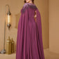 Plus Stand Collar Cape Sleeve Sequin Patchwork Slim-Fitting Evening Dress