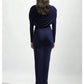 Long Sleeve Twist Ruched Sexy Casual Elegant Party Vintage Palace Dress
