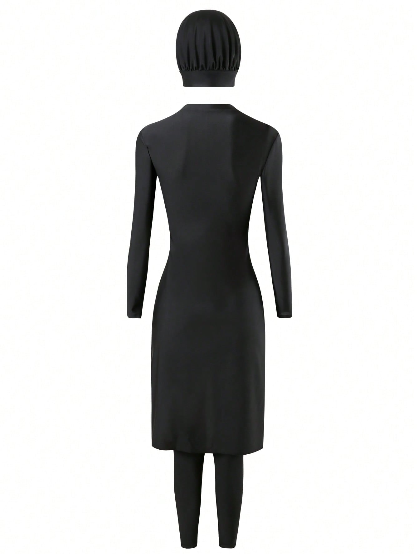 Modest Solid Color Middle East Style Swimsuit 3 Pieces Swimwear Set