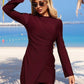 Burkini with Metal Buckle Decor n  Wide Leg pants Swimwear 2pc Set