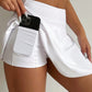 High Waisted Swim Skort Shorts