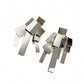 Exaggerated Geometric Square Pendant Earrings With Metallic Tassel