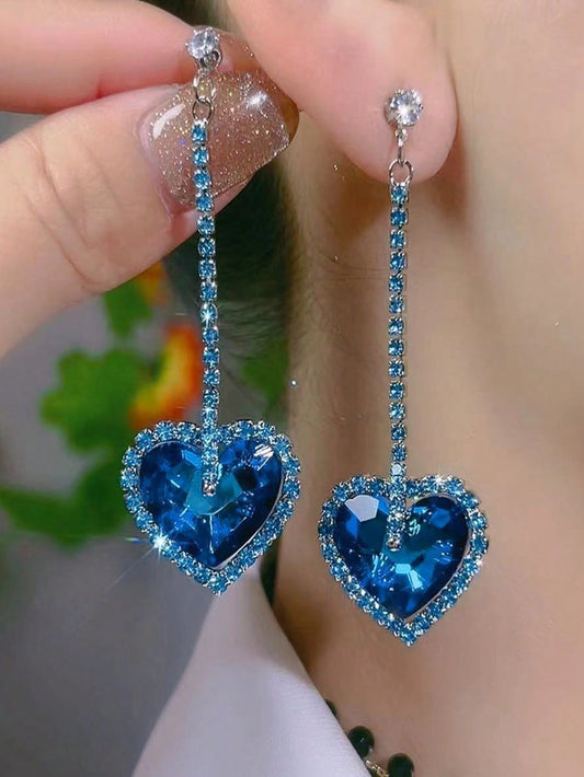 Bohemian Style Claw Chain Inlaid Blue Rhinestone