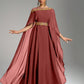 Round Neck Puff Sleeve Sequin Embroidery Cinched Waist Formal Evening  Dress