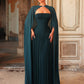 Ruched Bandeau Waist With Internal Boning Body Hugging Evening Dress