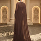 Coffee-Colored Ruched Flounce Fitted Mermaid Hem Evening Dress