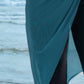Color Block Patchwork One-Piece with Skirt Swimwear Set