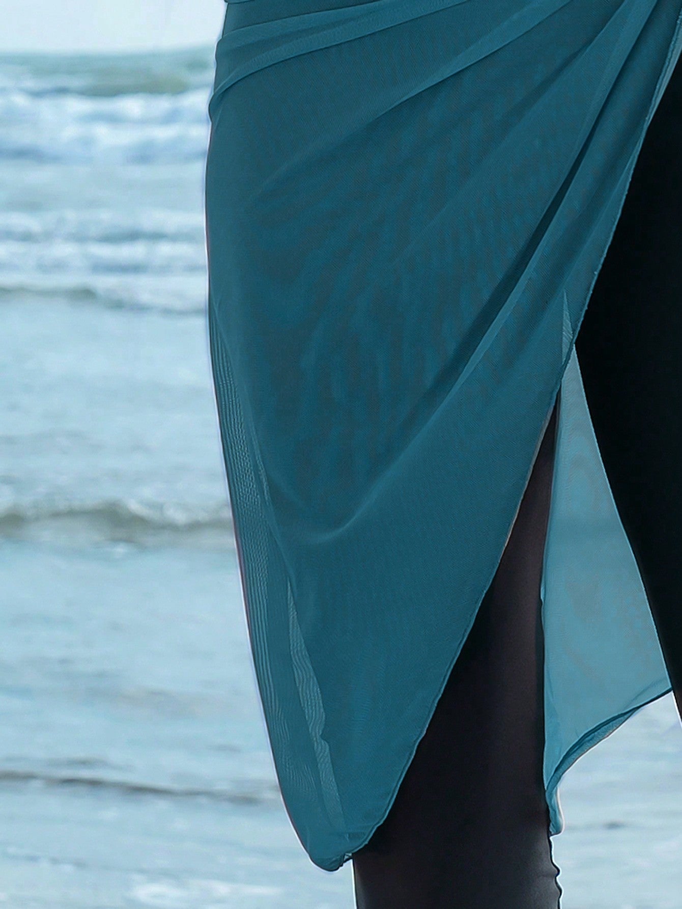 Color Block Patchwork One-Piece with Skirt Swimwear Set