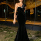 Velvet One-Shoulder Mermaid Evening Dress