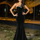 Velvet One-Shoulder Mermaid Evening Dress