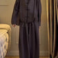 Casual two piece Long Trousers & coat Solid Set