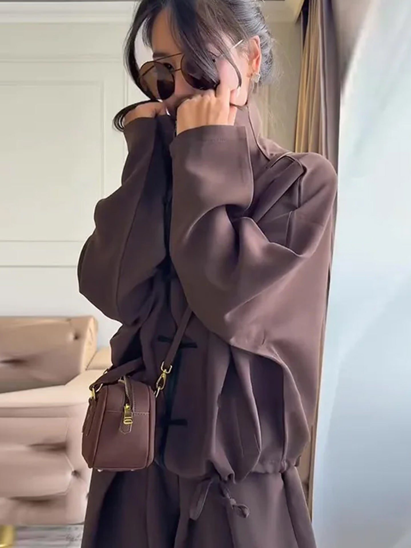 Casual two piece Long Trousers & coat Solid Set