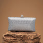Silver Luxury Rhinestone Embellished Clutch Bag