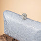 Silver Luxury Rhinestone Embellished Clutch Bag