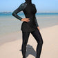 Tropical Print Patchwork Burkini Set