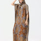 Colorful Silk-Like Casual Robe Vacation Kaftan with Scarve