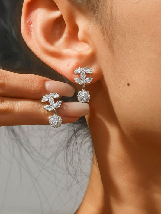 Micro-Inlaid Zirconia Earrings
