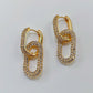 Gold Plated Copper Zirconia Stone Elegant Earrings
