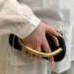 Mat Black Clutch Bag With Chain Shoulder Strap