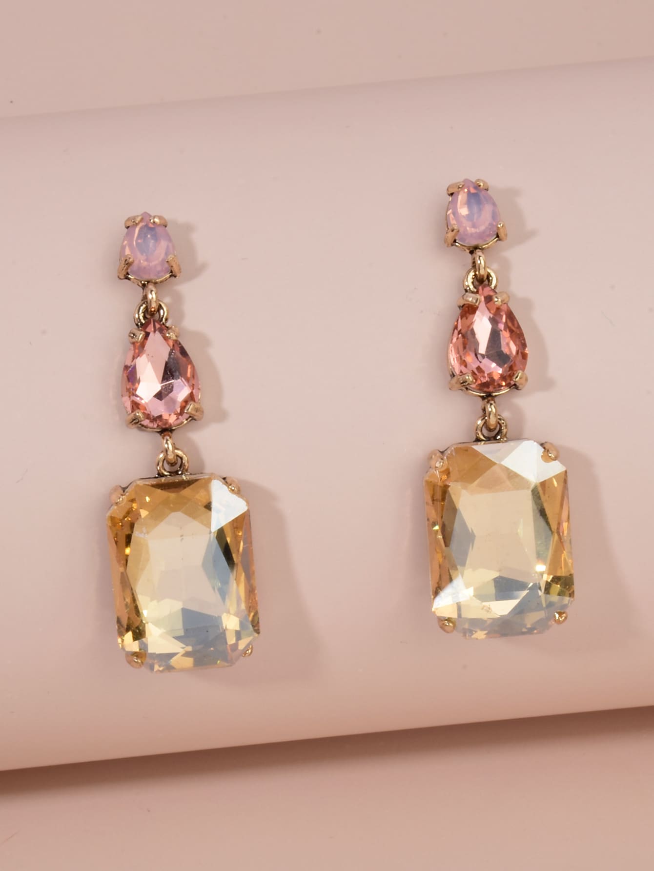 Gemstone Decor Drop Earrings